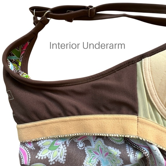 ATHLETA | SHOREBREAK SWIM DRESS LIKE NEW BROWN & PINK PAISLEY | LARGE - Picture 6 of 11